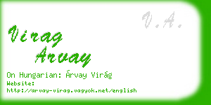virag arvay business card
